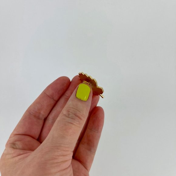 VINTAGE 🥝 NEW ZEALAND POHUTUKAWA FLOWER PIN 🌺 GEOMETRIC ORIGAMI STYLE . NWT - Picture 10 of 17